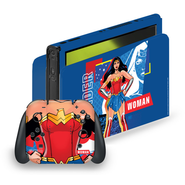 DC Women Core Compositions Wonder Woman Vinyl Sticker Skin Decal Cover for Nintendo Switch OLED Bundle