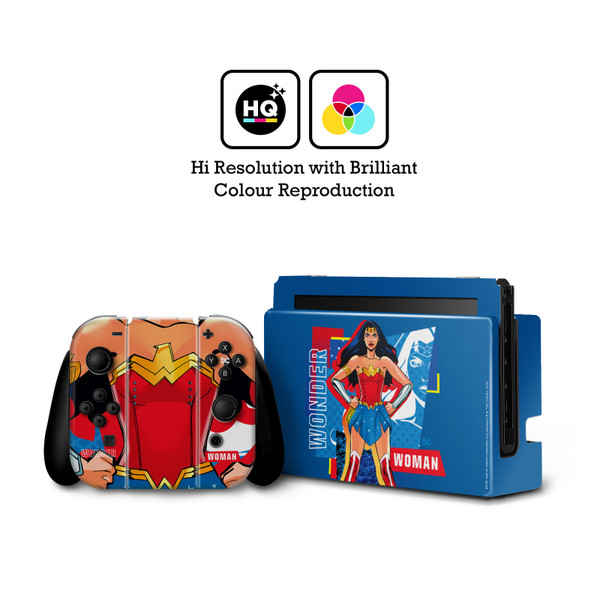 DC Women Core Compositions Wonder Woman Vinyl Sticker Skin Decal Cover for Nintendo Switch Joy Controller
