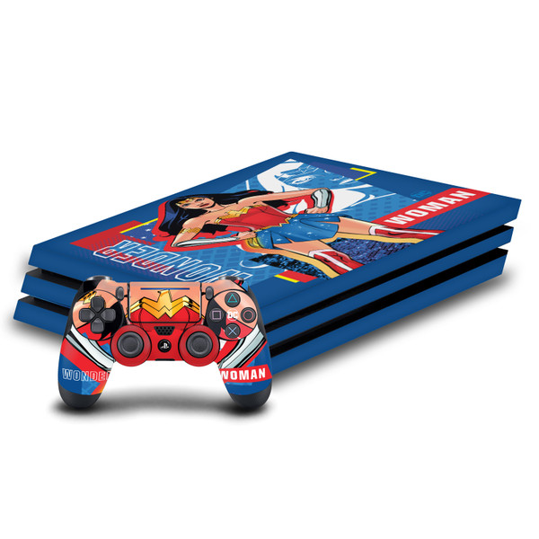 DC Women Core Compositions Wonder Woman Vinyl Sticker Skin Decal Cover for Sony PS4 Pro Bundle