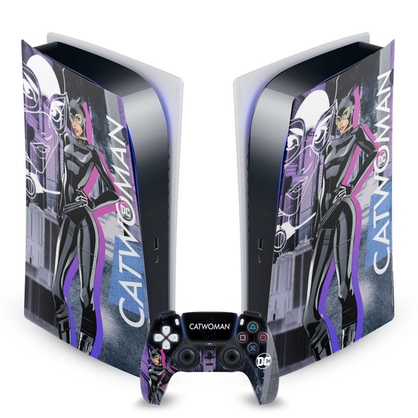 DC Women Core Compositions Catwoman Vinyl Sticker Skin Decal Cover for Sony PS5 Digital Edition Bundle