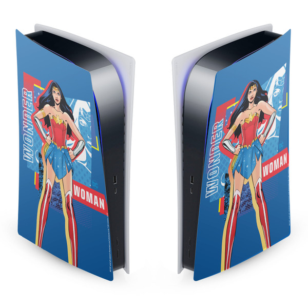 DC Women Core Compositions Wonder Woman Vinyl Sticker Skin Decal Cover for Sony PS5 Digital Edition Console