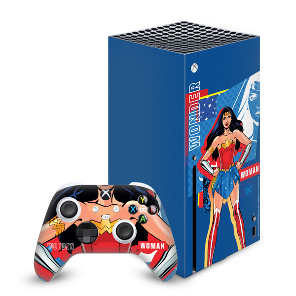 DC Women Core Compositions Wonder Woman Vinyl Sticker Skin Decal Cover for Microsoft Series X Console & Controller