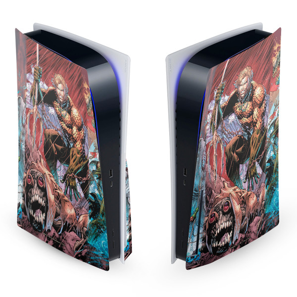 Aquaman DC Comics Comic Book Cover Collage Vinyl Sticker Skin Decal Cover for Sony PS5 Disc Edition Console