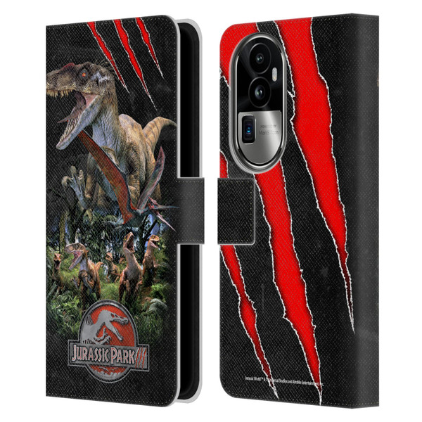 Jurassic Park III Key Art Dinosaurs 3 Leather Book Wallet Case Cover For OPPO Reno10 Pro+