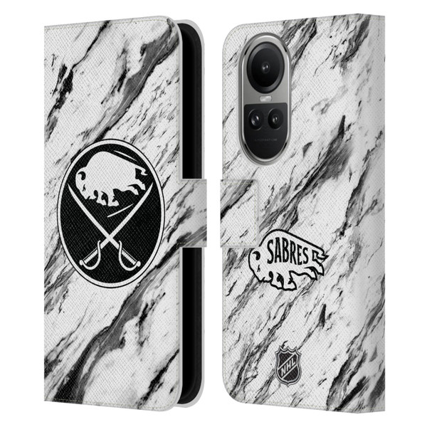 NHL Buffalo Sabres Marble Leather Book Wallet Case Cover For OPPO Reno10 5G / Reno10 Pro 5G