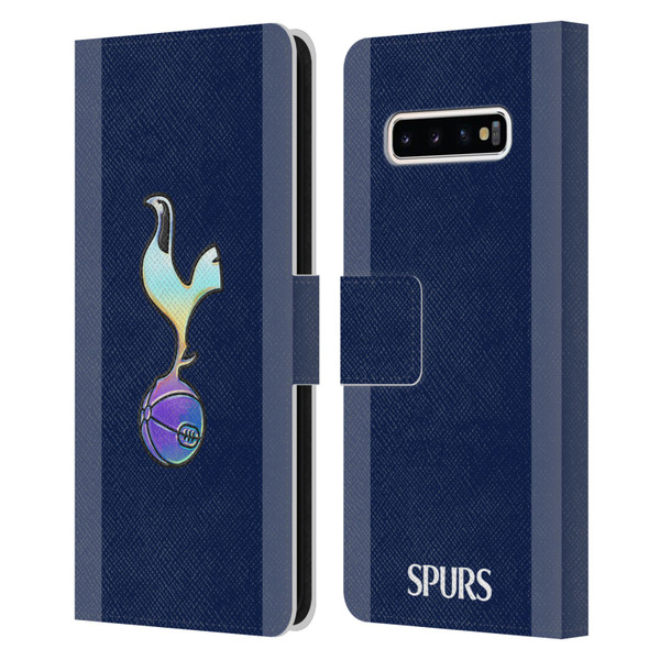 Tottenham Hotspur F.C. 2023/24 Badge Dark Blue and Purple Leather Book Wallet Case Cover For Samsung Galaxy S10+ / S10 Plus