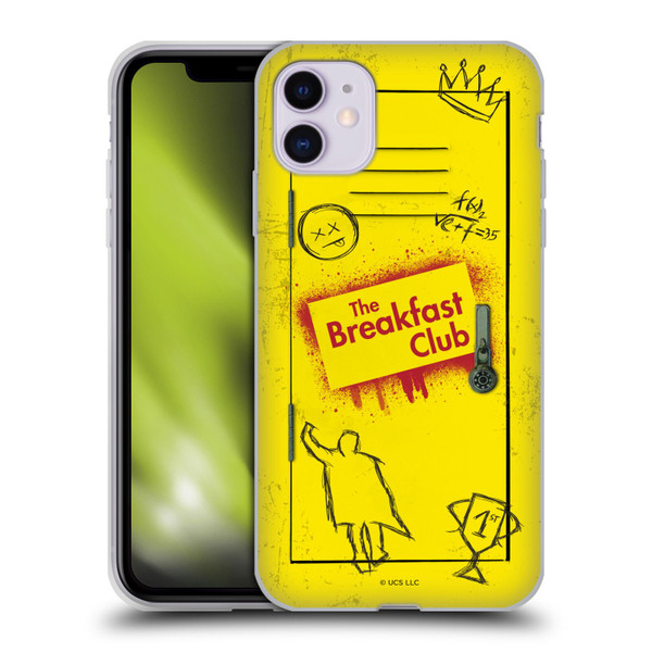 The Breakfast Club Graphics Yellow Locker Soft Gel Case for Apple iPhone 11