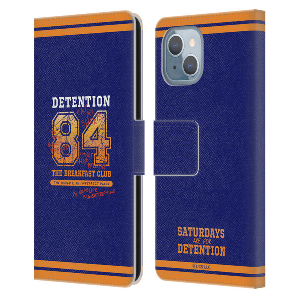 The Breakfast Club Graphics Detention 84 Leather Book Wallet Case Cover For Apple iPhone 14