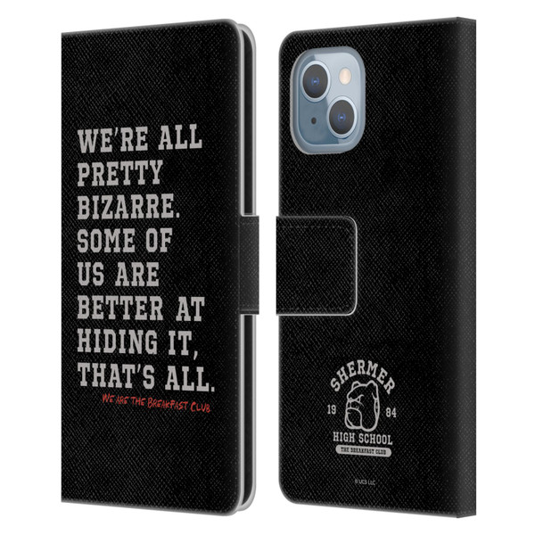 The Breakfast Club Graphics Typography Leather Book Wallet Case Cover For Apple iPhone 14