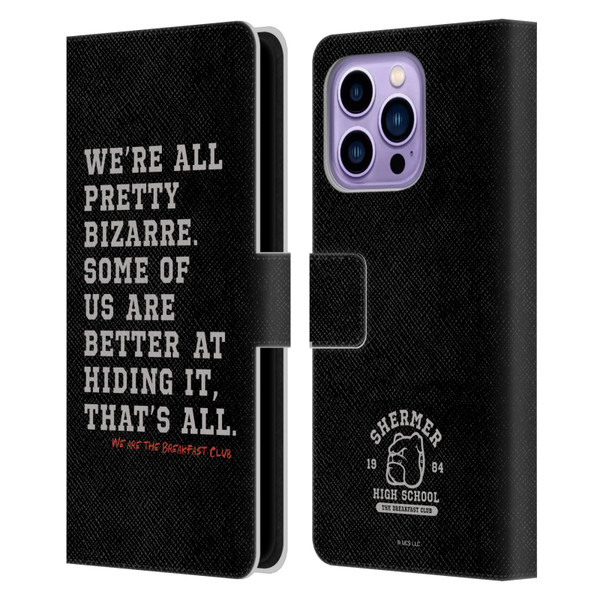 The Breakfast Club Graphics Typography Leather Book Wallet Case Cover For Apple iPhone 14 Pro Max
