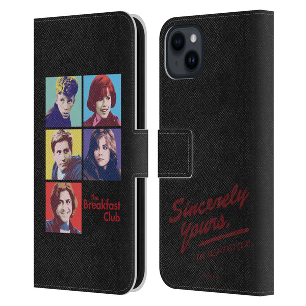 The Breakfast Club Graphics Pop Art Leather Book Wallet Case Cover For Apple iPhone 15 Plus