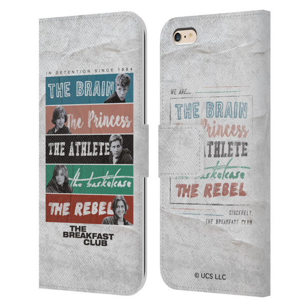 The Breakfast Club Graphics In Detention Since 1984 Leather Book Wallet Case Cover For Apple iPhone 6 Plus / iPhone 6s Plus