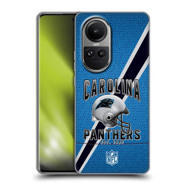 NFL Carolina Panthers Logo Art Football Stripes Soft Gel Case for OPPO Reno10 5G / Reno10 Pro 5G