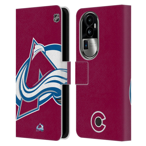 NHL Colorado Avalanche Oversized Leather Book Wallet Case Cover For OPPO Reno10 Pro+