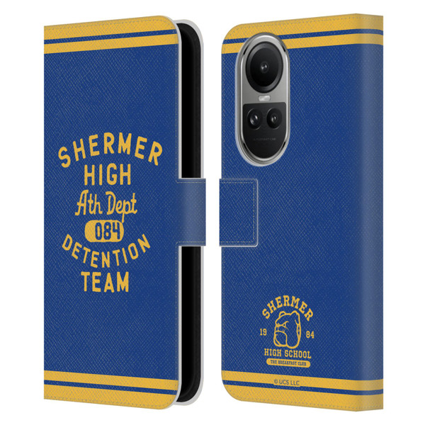 The Breakfast Club Graphics Shermer High Ath Depth Leather Book Wallet Case Cover For OPPO Reno10 5G / Reno10 Pro 5G