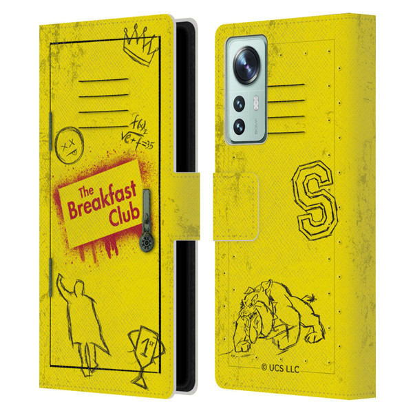 The Breakfast Club Graphics Yellow Locker Leather Book Wallet Case Cover For Xiaomi 12