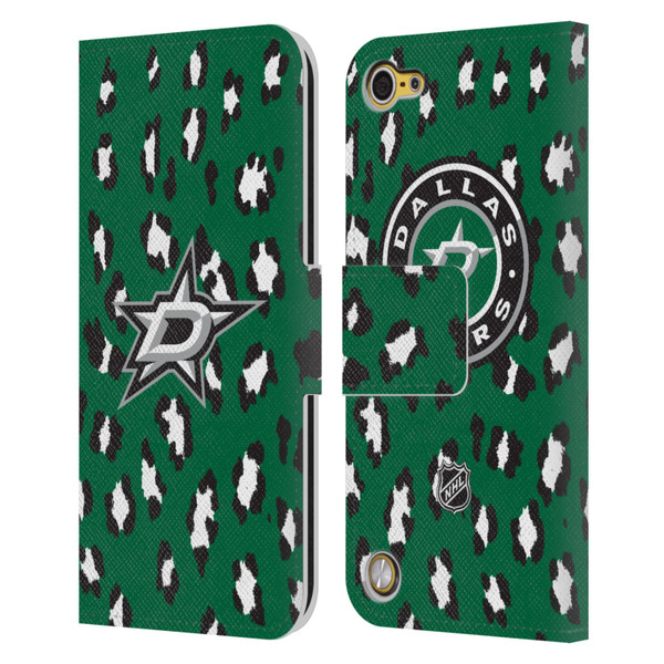 NHL Dallas Stars Leopard Patten Leather Book Wallet Case Cover For Apple iPod Touch 5G 5th Gen