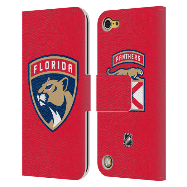 NHL Florida Panthers Plain Leather Book Wallet Case Cover For Apple iPod Touch 5G 5th Gen