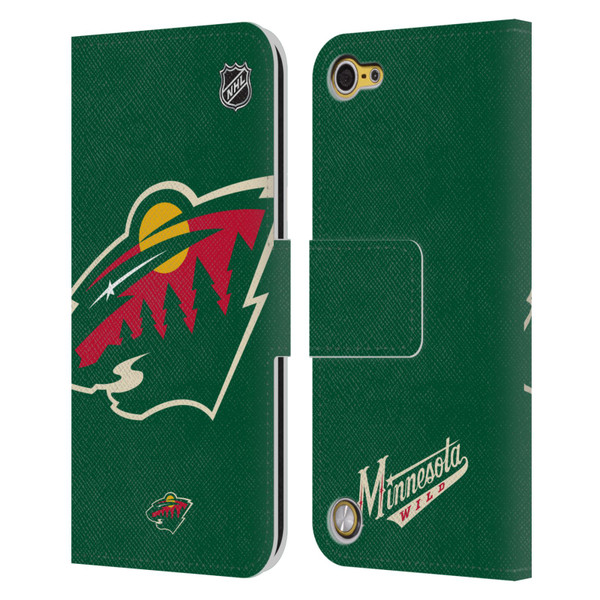 NHL Minnesota Wild Oversized Leather Book Wallet Case Cover For Apple iPod Touch 5G 5th Gen