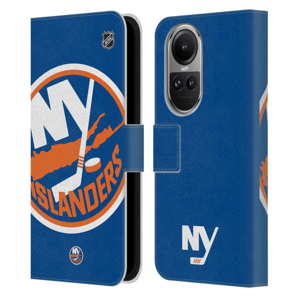 NHL New York Islanders Oversized Leather Book Wallet Case Cover For OPPO Reno10 5G / Reno10 Pro 5G