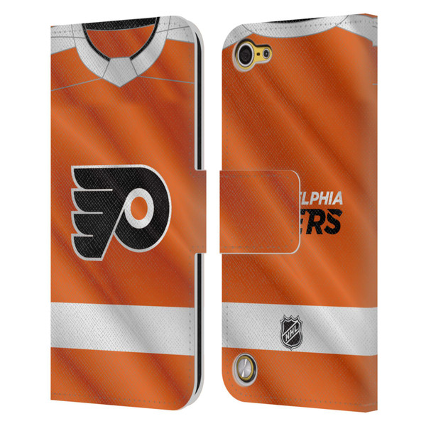 NHL Philadelphia Flyers Jersey Leather Book Wallet Case Cover For Apple iPod Touch 5G 5th Gen