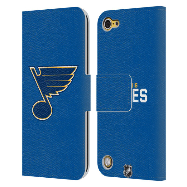 NHL St Louis Blues Plain Leather Book Wallet Case Cover For Apple iPod Touch 5G 5th Gen