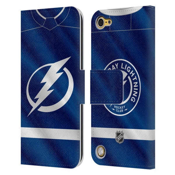 NHL Tampa Bay Lightning Jersey Leather Book Wallet Case Cover For Apple iPod Touch 5G 5th Gen