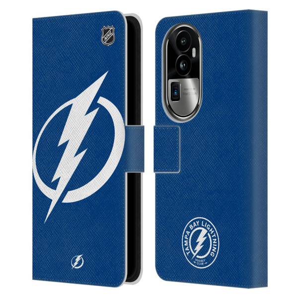 NHL Tampa Bay Lightning Oversized Leather Book Wallet Case Cover For OPPO Reno10 Pro+