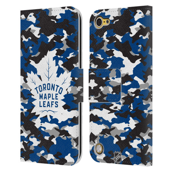NHL Toronto Maple Leafs Camouflage Leather Book Wallet Case Cover For Apple iPod Touch 5G 5th Gen