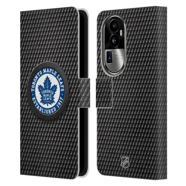 NHL Toronto Maple Leafs Puck Texture Leather Book Wallet Case Cover For OPPO Reno10 Pro+