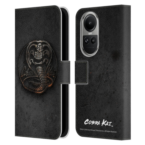 Cobra Kai Graphics Metal Logo Leather Book Wallet Case Cover For OPPO Reno10 5G / Reno10 Pro 5G