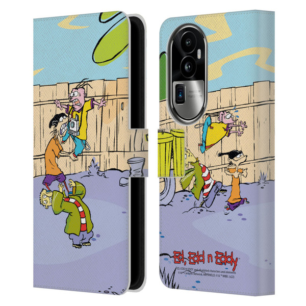 Ed, Edd, n Eddy Graphics Characters Leather Book Wallet Case Cover For OPPO Reno10 Pro+