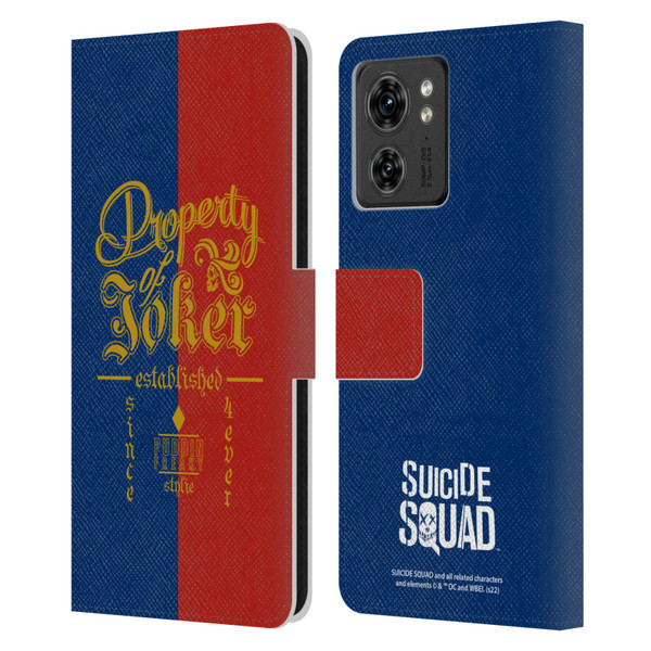 Suicide Squad 2016 Graphics Property Of Joker Leather Book Wallet Case Cover For Motorola Moto Edge 40
