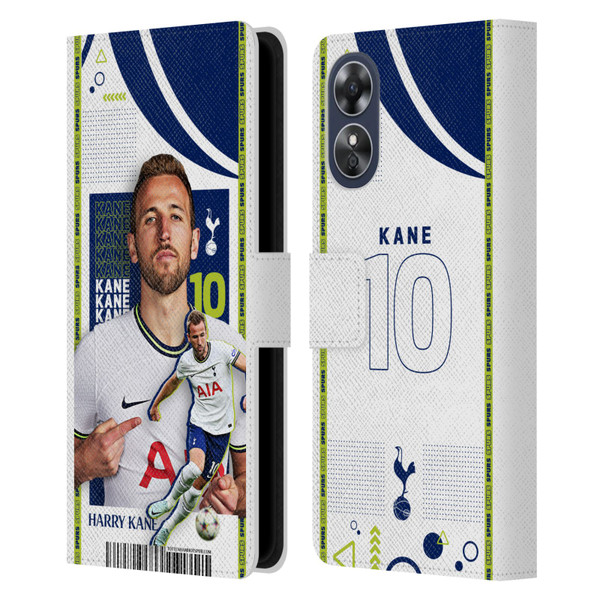 Tottenham Hotspur F.C. 2022/23 First Team Harry Kane Leather Book Wallet Case Cover For OPPO A17