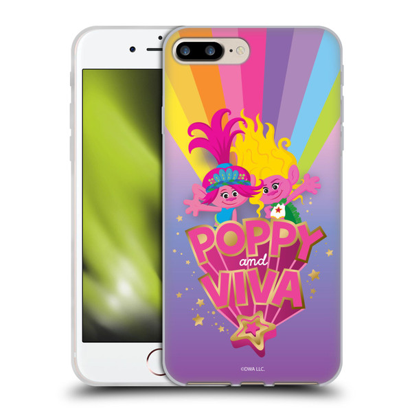 Trolls 3: Band Together Art Rainbow Soft Gel Case for Apple iPhone 7 Plus / iPhone 8 Plus
