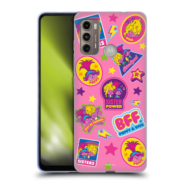 Trolls 3: Band Together Art Pink Pattern Soft Gel Case for Motorola Moto G60 / Moto G40 Fusion