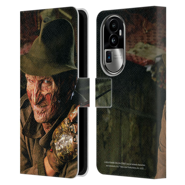 A Nightmare On Elm Street 4 The Dream Master Graphics Freddy Leather Book Wallet Case Cover For OPPO Reno10 Pro+