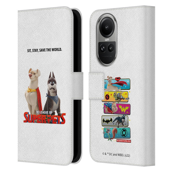 DC League Of Super Pets Graphics Characters 1 Leather Book Wallet Case Cover For OPPO Reno10 5G / Reno10 Pro 5G