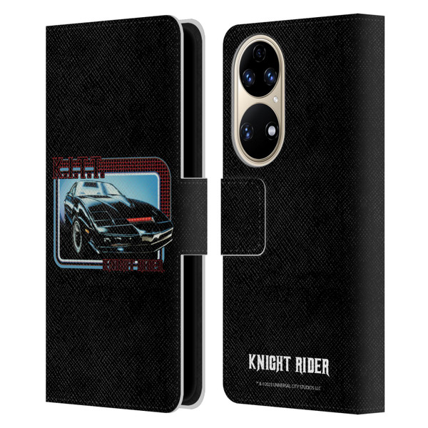 Knight Rider Core Graphics Kitt Car Leather Book Wallet Case Cover For Huawei P50
