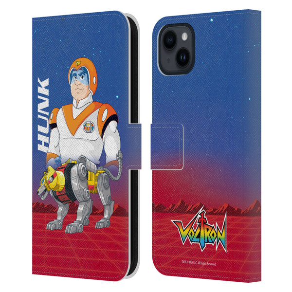 Voltron Character Art Hunk Leather Book Wallet Case Cover For Apple iPhone 15 Plus