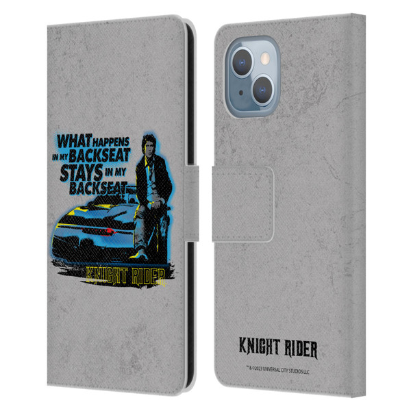 Knight Rider Core Graphics Michael Back Seat Leather Book Wallet Case Cover For Apple iPhone 14