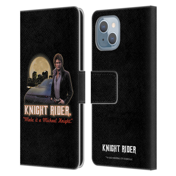 Knight Rider Core Graphics Poster Leather Book Wallet Case Cover For Apple iPhone 14