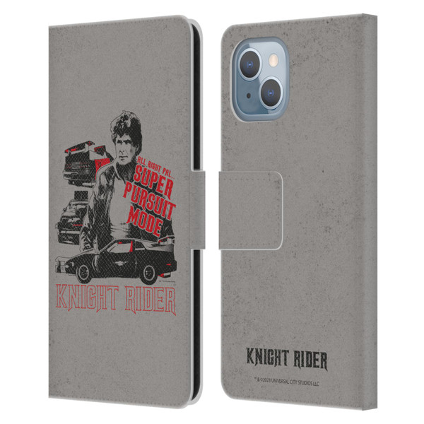 Knight Rider Core Graphics Super Pursuit Mode Leather Book Wallet Case Cover For Apple iPhone 14