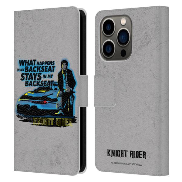 Knight Rider Core Graphics Michael Back Seat Leather Book Wallet Case Cover For Apple iPhone 14 Pro
