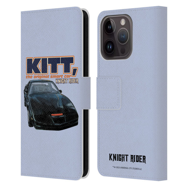Knight Rider Core Graphics Kitt Smart Car Leather Book Wallet Case Cover For Apple iPhone 15 Pro