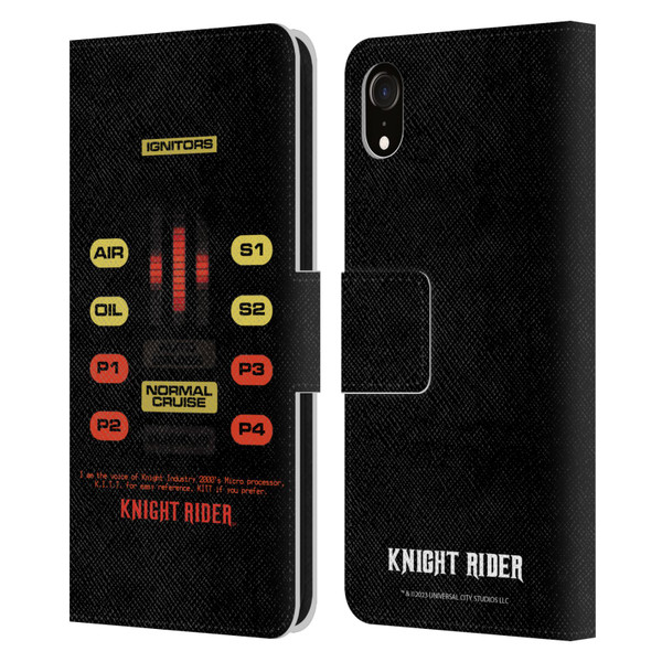 Knight Rider Core Graphics Kitt Control Panel Leather Book Wallet Case Cover For Apple iPhone XR