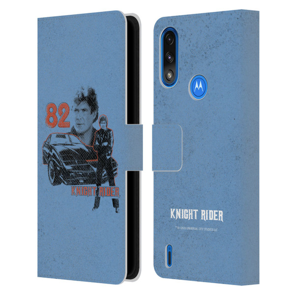 Knight Rider Core Graphics 82 Kitt Car Leather Book Wallet Case Cover For Motorola Moto E7 Power / Moto E7i Power