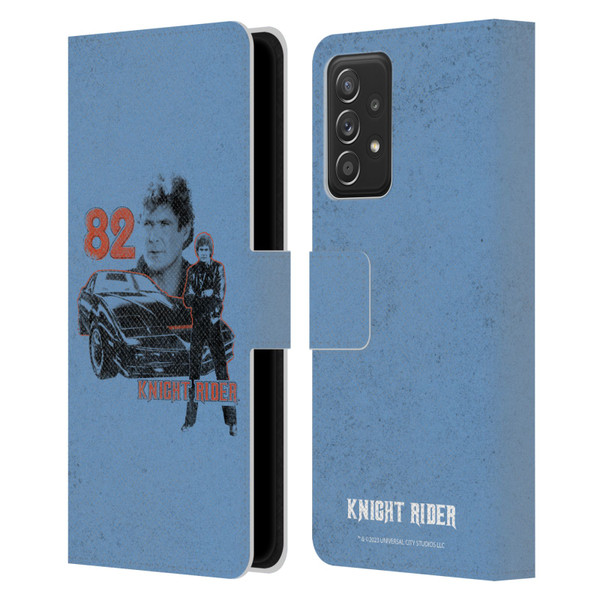 Knight Rider Core Graphics 82 Kitt Car Leather Book Wallet Case Cover For Samsung Galaxy A52 / A52s / 5G (2021)