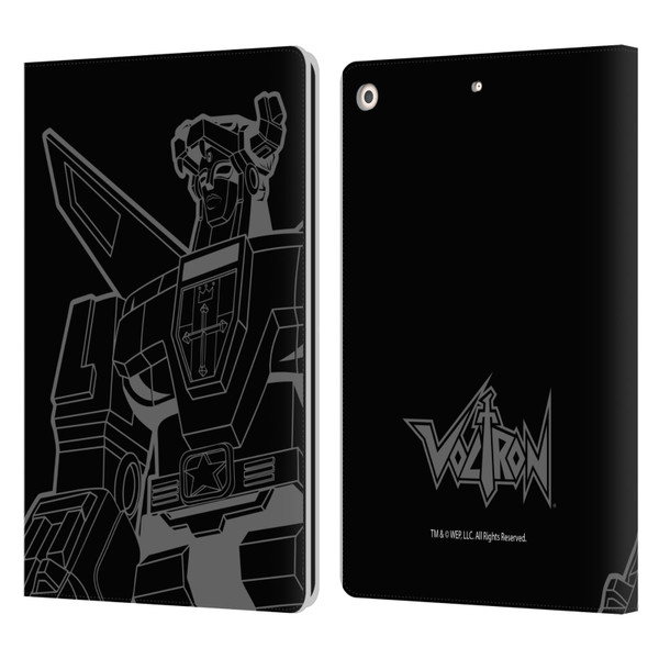 Voltron Graphics Oversized Black Robot Leather Book Wallet Case Cover For Apple iPad 10.2 2019/2020/2021