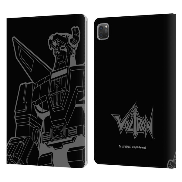 Voltron Graphics Oversized Black Robot Leather Book Wallet Case Cover For Apple iPad Pro 11 2020 / 2021 / 2022